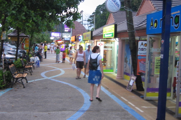 Ao Nang promenade with shops