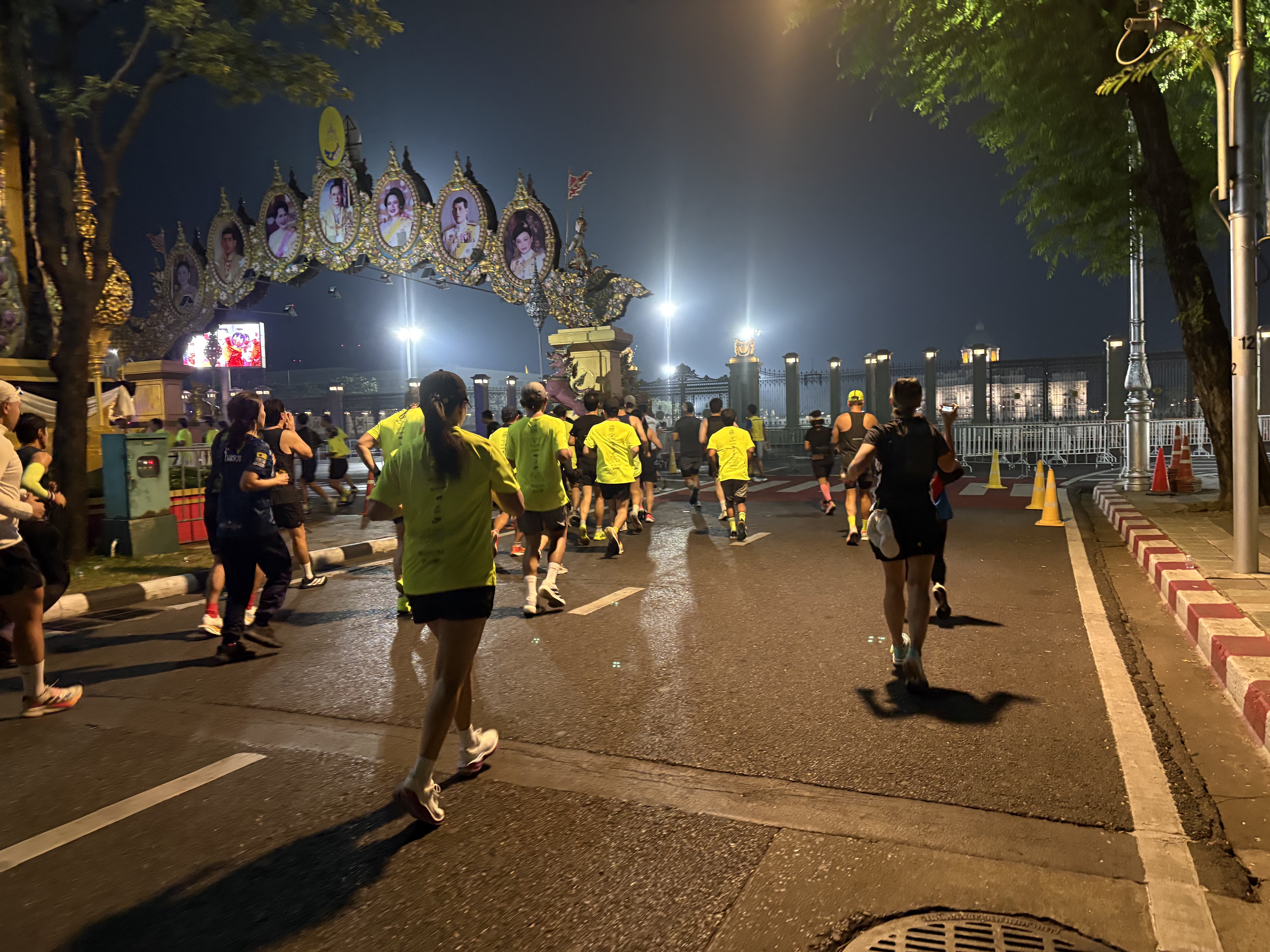 Large group of marathon runners during a Thailand road race
