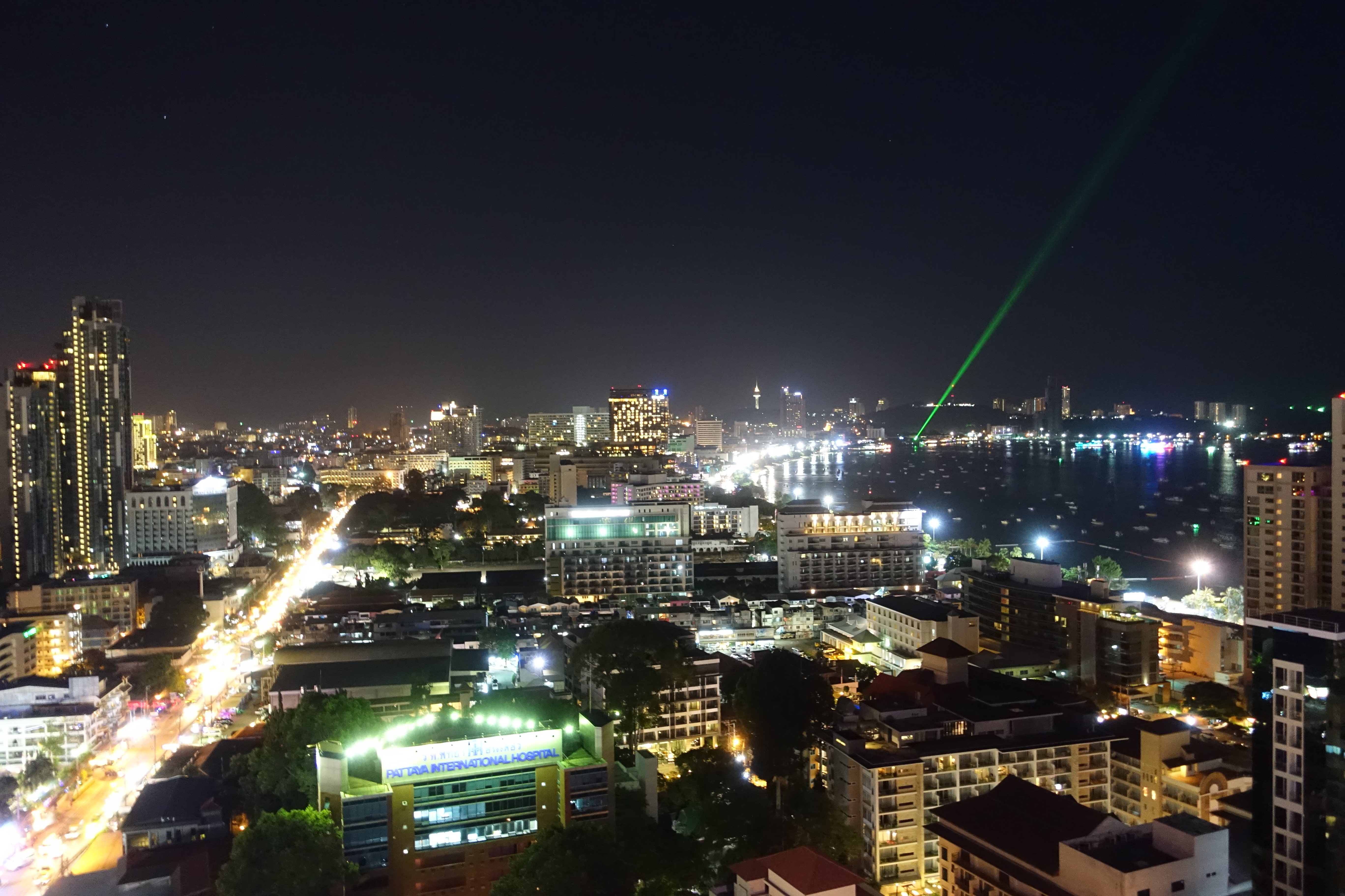 Pattaya city lights at night during festive season