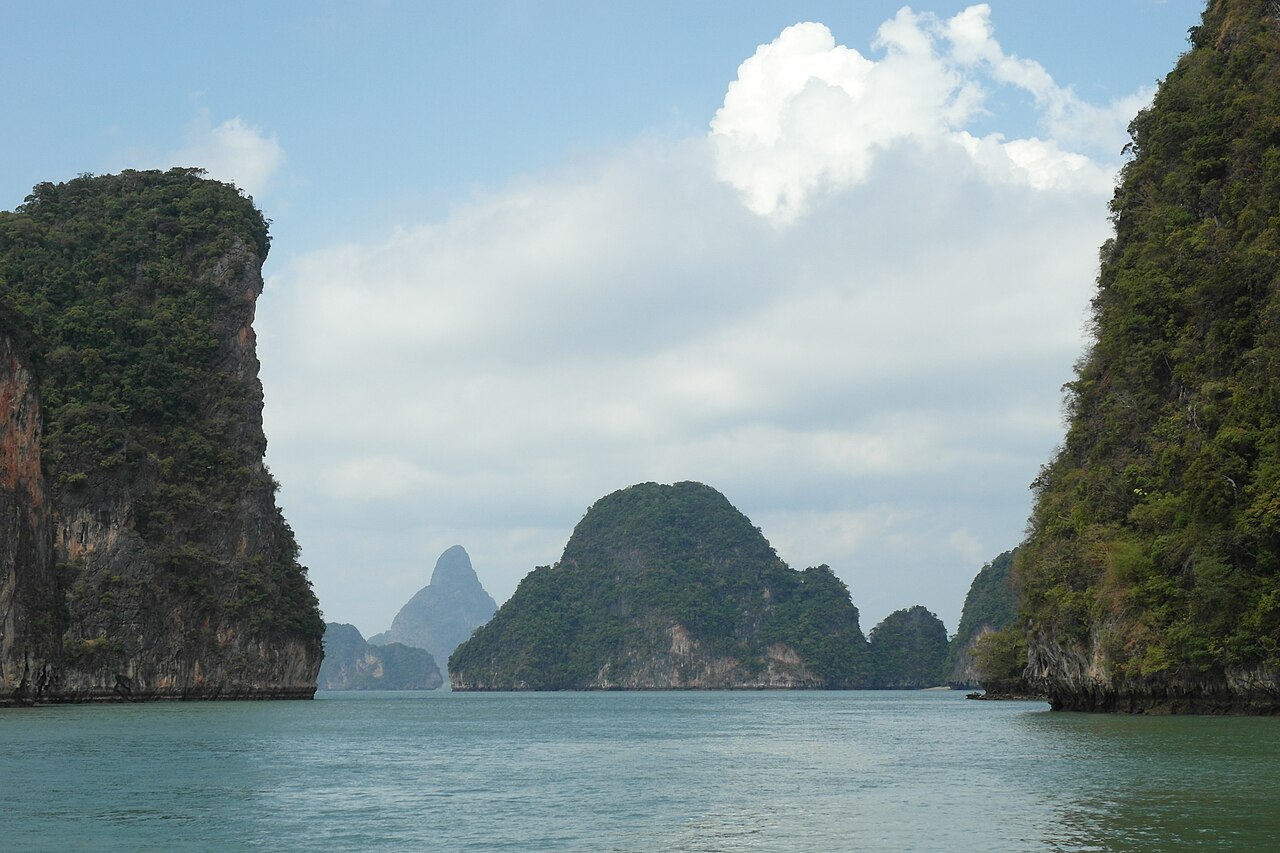 Krabi coastline and limestone scenery